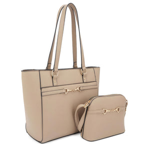 2in1 Smooth Matching Shoulder Tote Bag With Crossbody Set - StylishShop