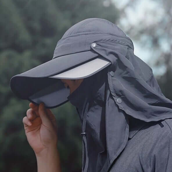 Men Bucket Hat with Shawl and Face Cover