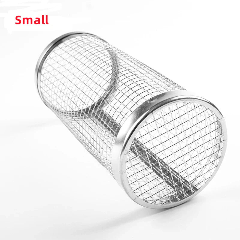 Rolling BBQ Basket - Stainless Steel Mesh, Leakproof Design