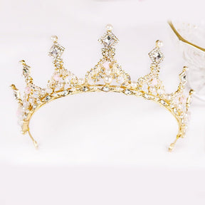 Alloy Pearl Diamond Bridal Crown Jewelry - StylishShop