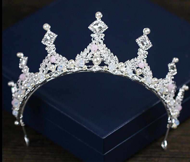 Alloy Pearl Diamond Bridal Crown Jewelry - StylishShop