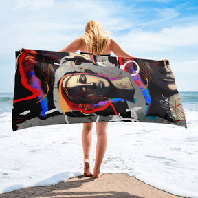 Beach Bath Towel Abstract Expressionist Art, Functional Decor Essentials - StylishShop