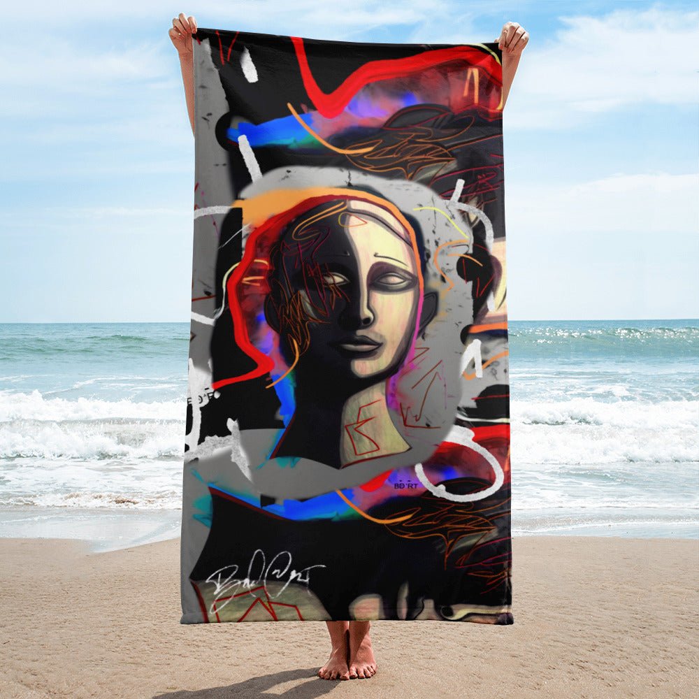 Beach Bath Towel Abstract Expressionist Art, Functional Decor Essentials - StylishShop