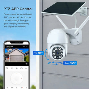 Camera 3MP Tuya Smart Wireless WiFi Outdoor Solar Battery Powered PTZ PIR - StylishShop