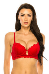 Coverage Lace Trim Bra - StylishShop