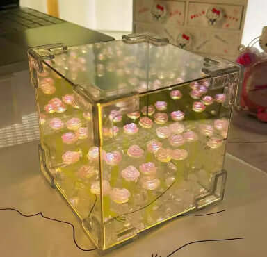 Handmade DIY Tulip Flower Small Night Light Romantic Gift For Girlfriend Mirror Lamp DIY Material Pack Atomsphere Decoration Home Decor  330g