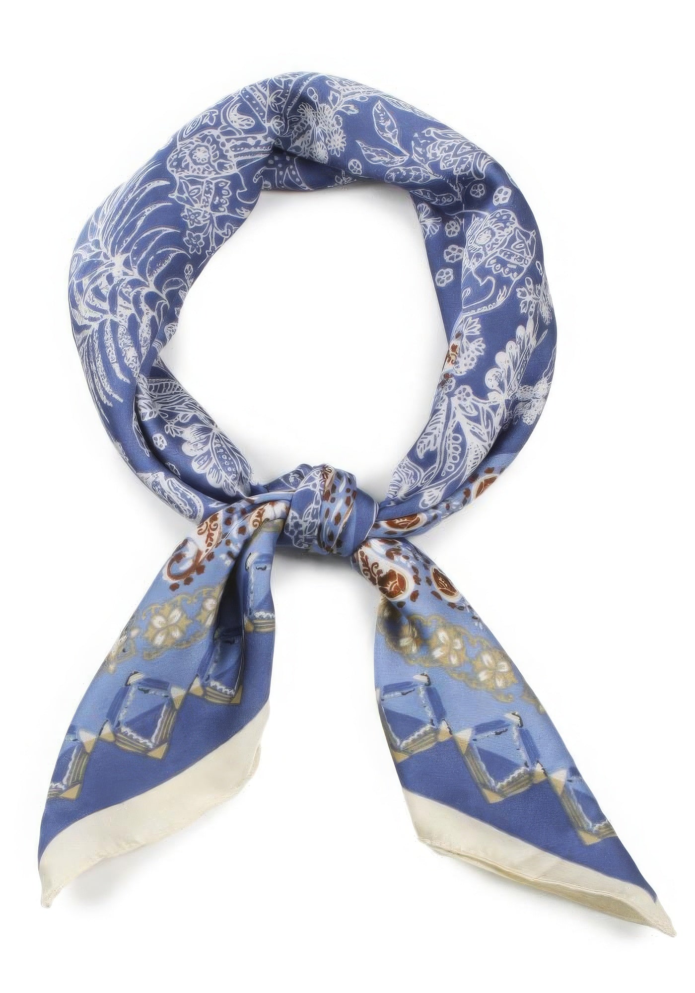 Elephant Paisley Print Satin Scarf - StylishShop