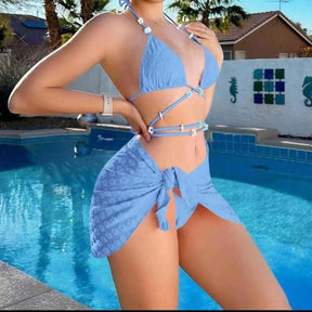 Fashion Ladies Three - piece Set Strap Split Swimsuit - StylishShop