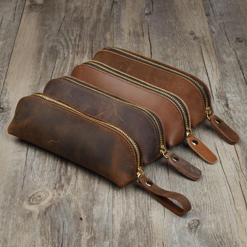 Handmade Genuine Leather Pencil Bag - StylishShop