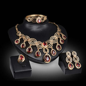 Jewelry Fashion Gems Necklace And Earrings Alloy Jewelry - StylishShop