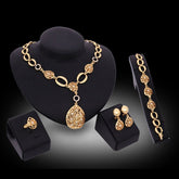 Jewelry Fashion Necklace Earrings Bracelet Ring Four Piece Jewelry Set - StylishShop