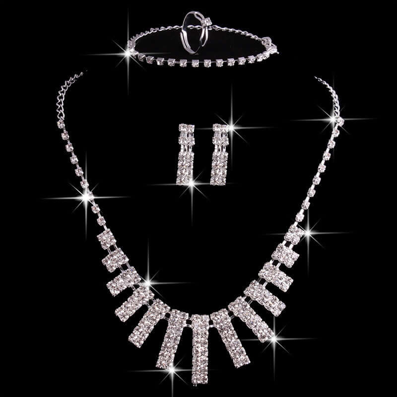 jewelry set, foreign trade explosion jewelry, bridal jewelry four sets, wedding match crystal jewelry set - StylishShop