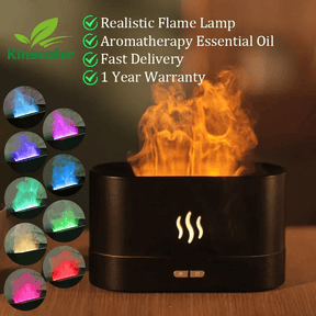 Kinscoter Aroma Diffuser Air Humidifier Ultrasonic Cool Mist Maker Fogger Led Essential Oil Flame Lamp Difusor - StylishShop