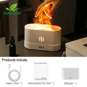 Kinscoter Aroma Diffuser Air Humidifier Ultrasonic Cool Mist Maker Fogger Led Essential Oil Flame Lamp Difusor - StylishShop