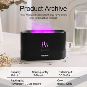 Kinscoter Aroma Diffuser Air Humidifier Ultrasonic Cool Mist Maker Fogger Led Essential Oil Flame Lamp Difusor - StylishShop