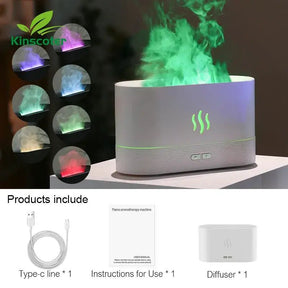 Kinscoter Aroma Diffuser Air Humidifier Ultrasonic Cool Mist Maker Fogger Led Essential Oil Flame Lamp Difusor - StylishShop