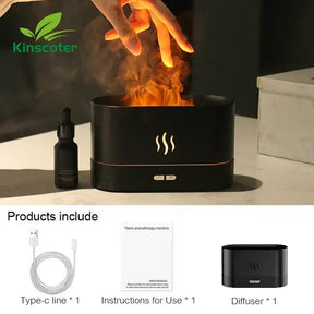 Kinscoter Aroma Diffuser Air Humidifier Ultrasonic Cool Mist Maker Fogger Led Essential Oil Flame Lamp Difusor - StylishShop