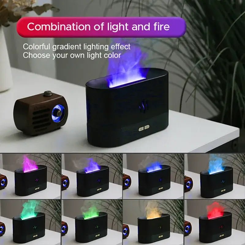 Kinscoter Aroma Diffuser Air Humidifier Ultrasonic Cool Mist Maker Fogger Led Essential Oil Flame Lamp Difusor - StylishShop