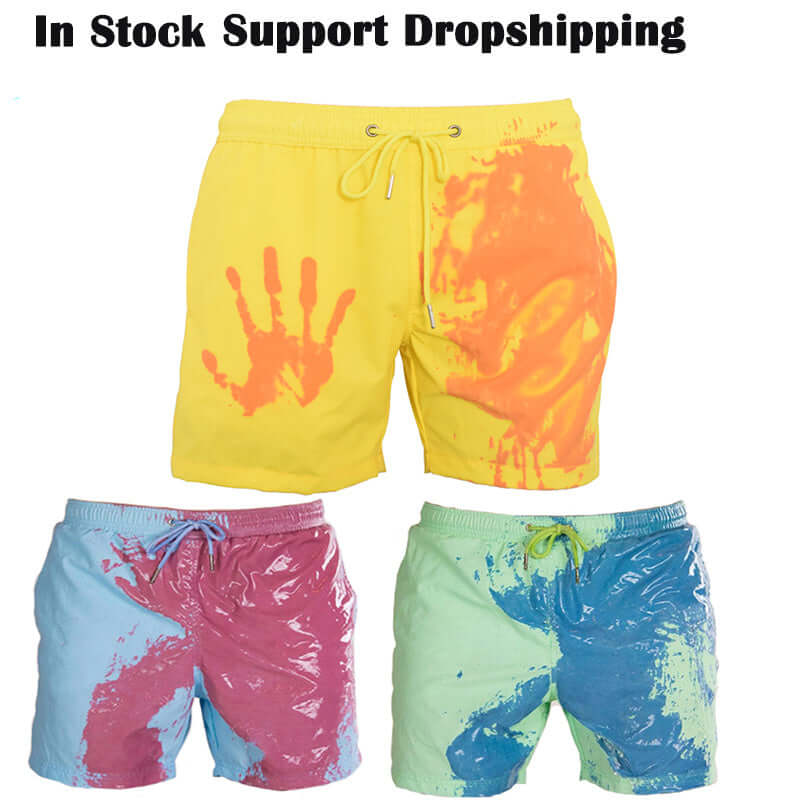 Magical Change Color Beach Shorts Summer Men Swimming Trunks Swimwear Swimsuit Quick Dry bathing shorts Beach Pant - StylishShop