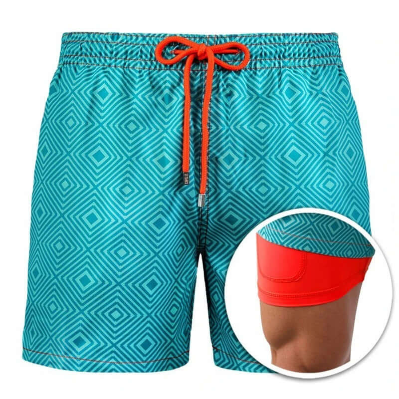 Men's Printed Beach Shorts Sports Double Layer Shorts Summer - StylishShop