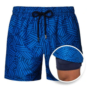 Men's Printed Beach Shorts Sports Double Layer Shorts Summer - StylishShop