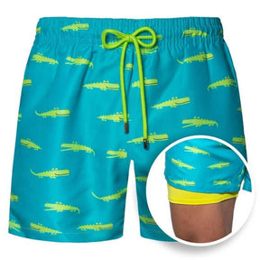 Men's Printed Beach Shorts Sports Double Layer Shorts Summer - StylishShop