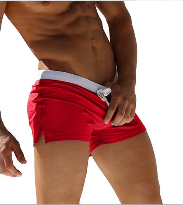 Men's Solid Color Fashion Back Pocket Design Swimming Trunks - StylishShop