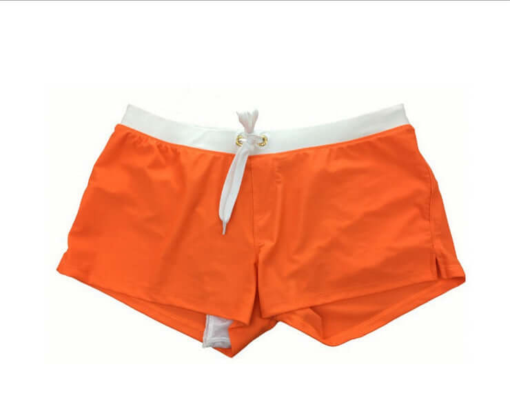 Men's Solid Color Fashion Back Pocket Design Swimming Trunks - StylishShop