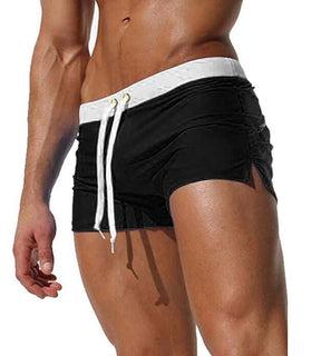 Men's Solid Color Fashion Back Pocket Design Swimming Trunks - StylishShop