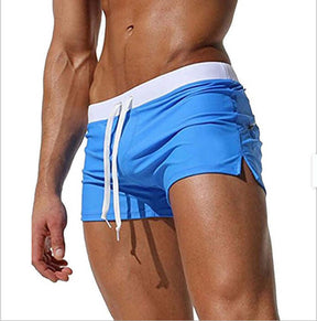 Men's Solid Color Fashion Back Pocket Design Swimming Trunks - StylishShop