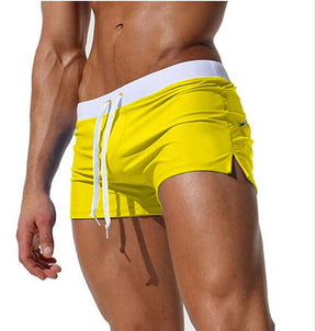 Men's Solid Color Fashion Back Pocket Design Swimming Trunks - StylishShop