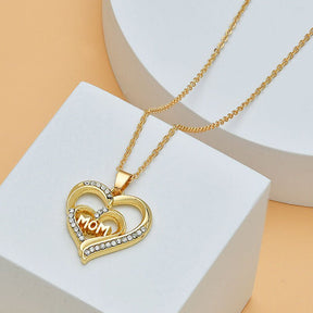 Mother's Day Mom Heart Shape With Diamond Letter Necklace For Women Fine Jewelry Women Accessories Fashion Jewelry - StylishShop