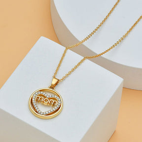 Mother's Day Mom Heart Shape With Diamond Letter Necklace For Women Fine Jewelry Women Accessories Fashion Jewelry - StylishShop