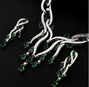 New Crystal Jewelry Zircon Jewelry Set Tassel Pendant - StylishShop