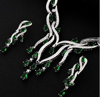 New Crystal Jewelry Zircon Jewelry Set Tassel Pendant - StylishShop