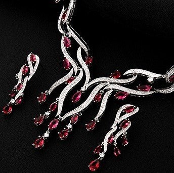 New Crystal Jewelry Zircon Jewelry Set Tassel Pendant - StylishShop