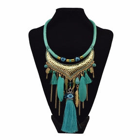 Original jewelry feather leaf tassel necklace - StylishShop