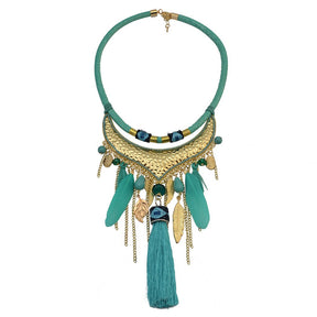 Original jewelry feather leaf tassel necklace - StylishShop