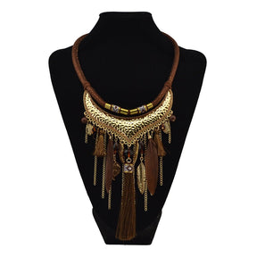 Original jewelry feather leaf tassel necklace - StylishShop