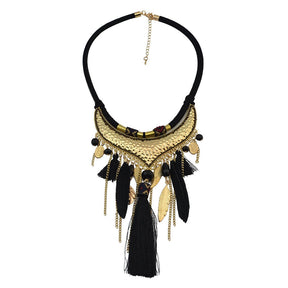 Original jewelry feather leaf tassel necklace - StylishShop