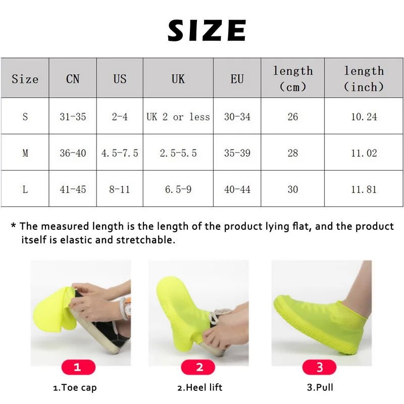 Premium Waterproof Silicone Shoe Covers - Non - Slip, Reusable, Anti - Slip - Ideal for Outdoor Rainy Days - StylishShop