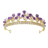 Purple Rose Crystal Jewelry Crown - StylishShop