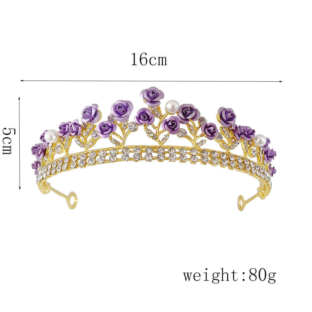 Purple Rose Crystal Jewelry Crown - StylishShop