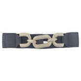 Rhinestone Buckle Elastic Belt - StylishShop