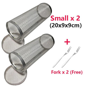 Rolling BBQ Basket - Stainless Steel Mesh, Leakproof Design - StylishShop