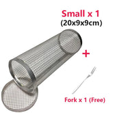 Rolling BBQ Basket - Stainless Steel Mesh, Leakproof Design - StylishShop