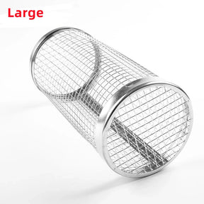 Rolling BBQ Basket - Stainless Steel Mesh, Leakproof Design - StylishShop