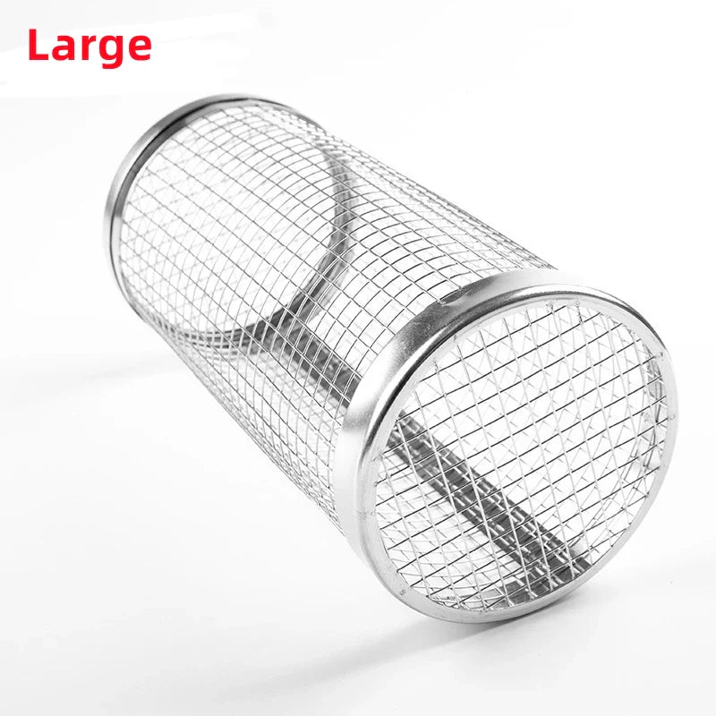 Rolling BBQ Basket - Stainless Steel Mesh, Leakproof Design - StylishShop