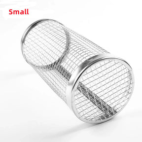 Rolling BBQ Basket - Stainless Steel Mesh, Leakproof Design - StylishShop