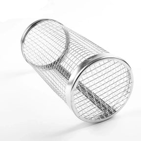 Rolling BBQ Basket - Stainless Steel Mesh, Leakproof Design - StylishShop